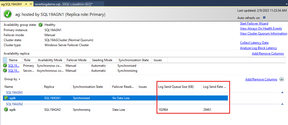 此螢幕快照顯示 AlwaysOn 儀錶板每隔 60 秒自動重新整理數據的方式。