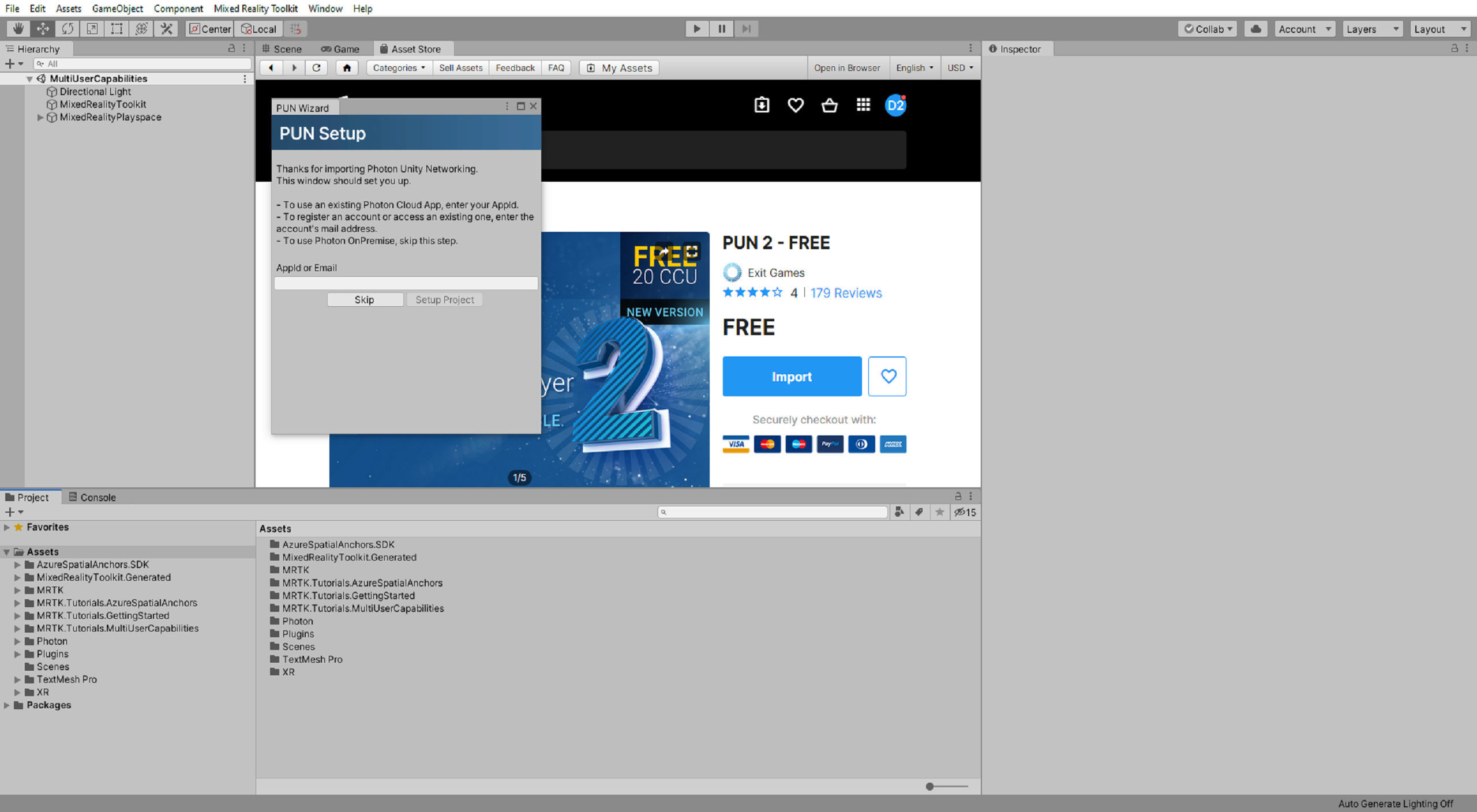 Unity 與 PUN 設定視窗